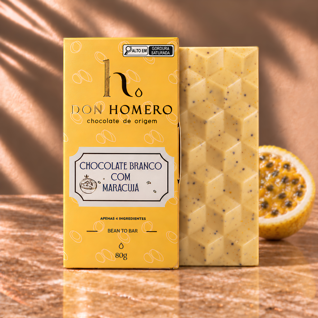 Chocolate branco com maracujá| 80 g