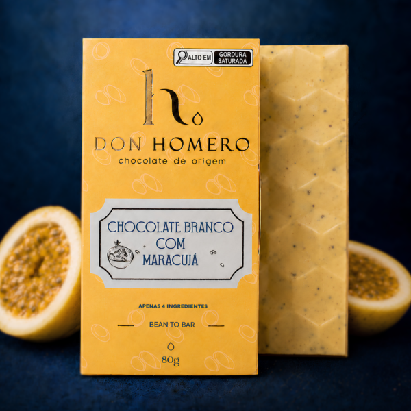 Barra de chocolate branco com maracujá