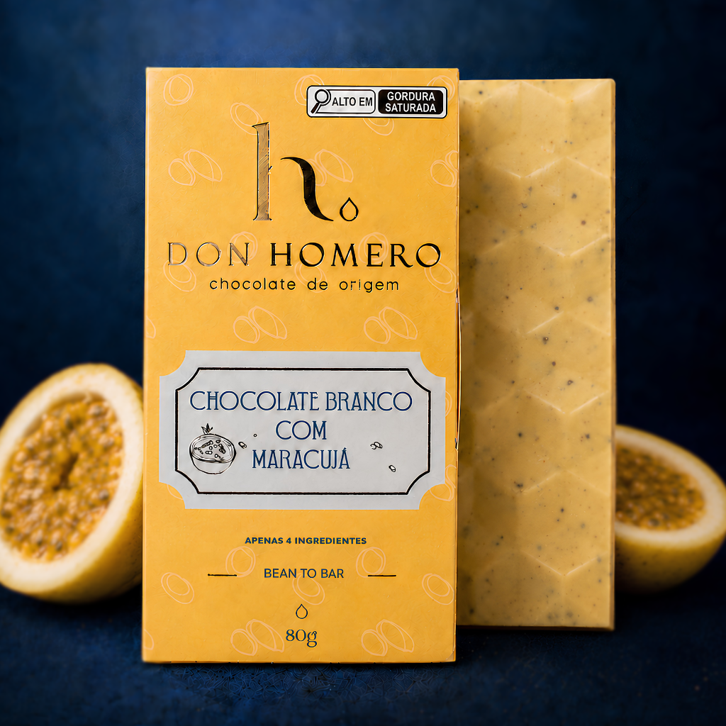 Barra de chocolate branco com maracujá