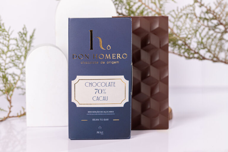 Barra de chocolate 70% cacau sem açúcar
