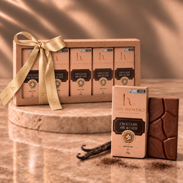 Chocolate ao leite 45% com toque de baunilha | 20g
